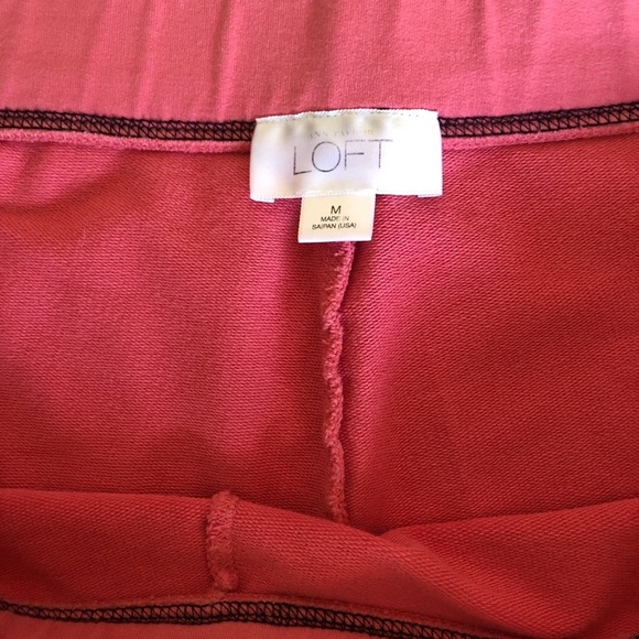 Loft Ann Taylor salmon pink cropped sweatpants  sz M - Picture 4 of 6